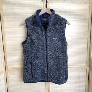 Abercrombie & Fitch Small Sherpa A&F Full Zip Gray Blue Sweater Vest